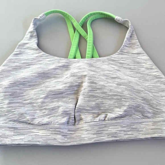 Lululemon Athletica Gray Sports Bra with Green Straps - Picture 1 of 2